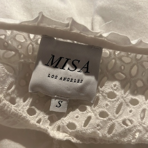 Misa Los Angeles Sarika Mini Dress White Flutter Sleeve Size Small - Picture 4 of 5